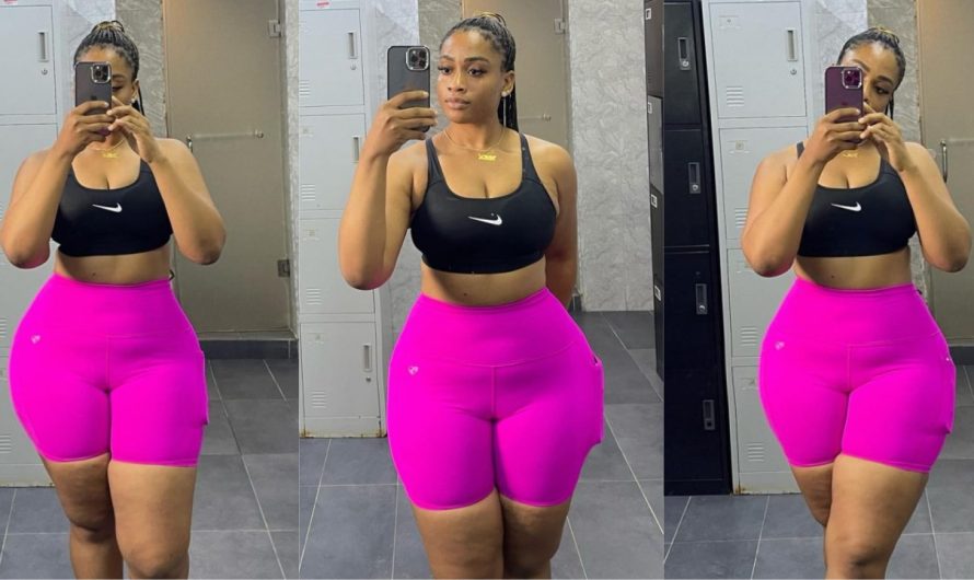 “Ladies Keep Fit”, Beautiful Cassie reminds Ladies as she Displays her Fig! after Exercise.(Photos)