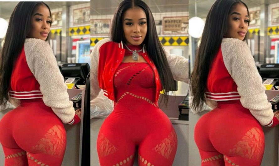 American lady  feeling special after she got a new outfit that brought her curves shape out In an Enticing Manner(Video)
