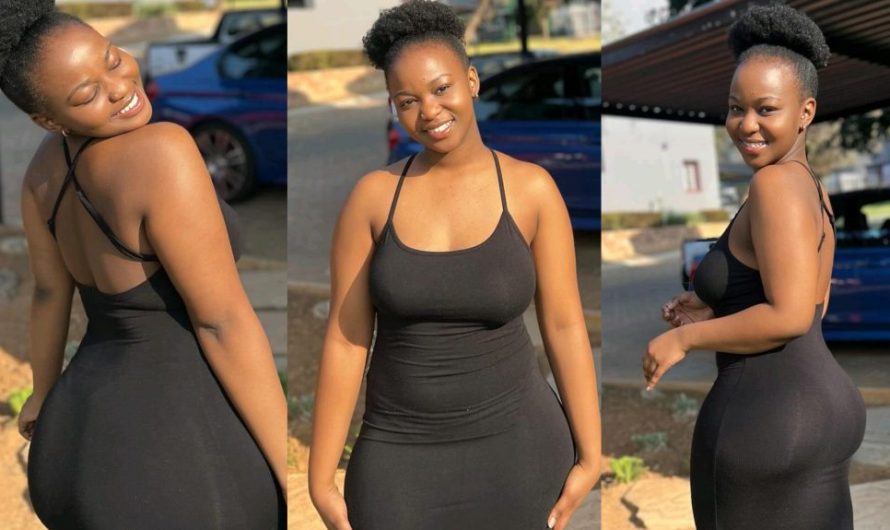 “I’m Just Inlove with Black Skin”- Reactions trails as  South African Angel Stuns Fans with Her Hypnotic Fig! in a Black Gown(Video)