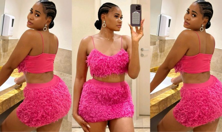 “Giants In  Exploration”-Reaction as Nigerian Beautiful Angel Dazzles in Pink, Embracing Her Beauty(Video)